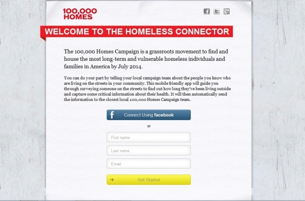 Фрагмент интерфейса сайта 100 000 Homes