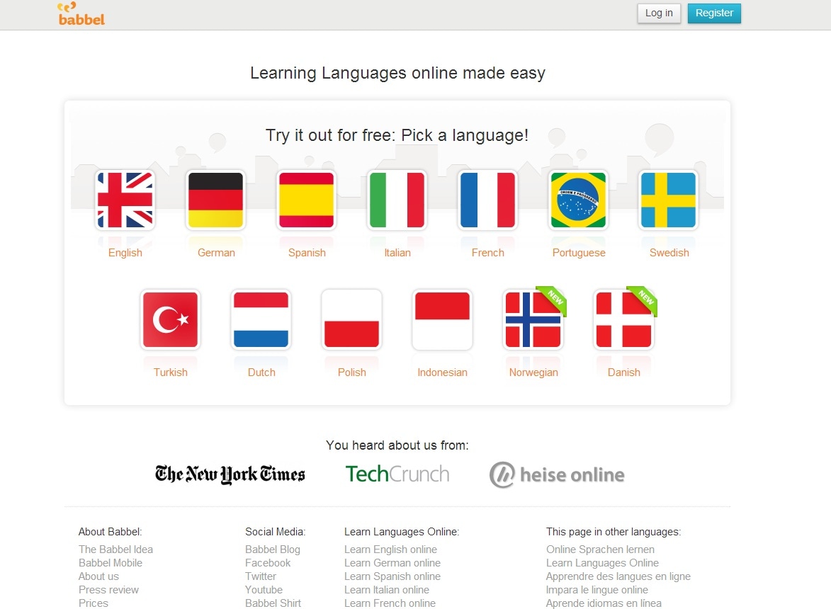 Babbel" - интерактивный сервис для изучения иностранных языков.