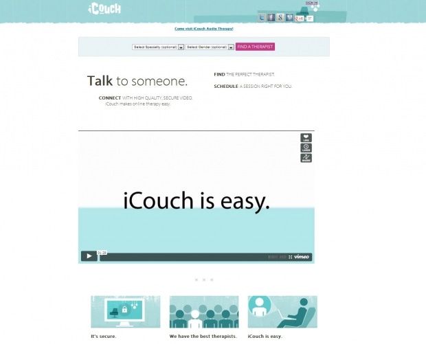 Фрагмент интерфейса сайта iCouch