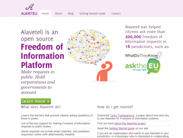 Фрагмент интерфейса сайта Alaveteli