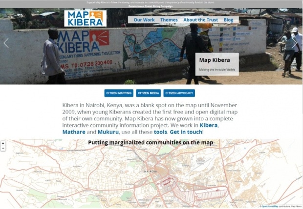 Фрагмент интерфейса сайта Map Kibera
