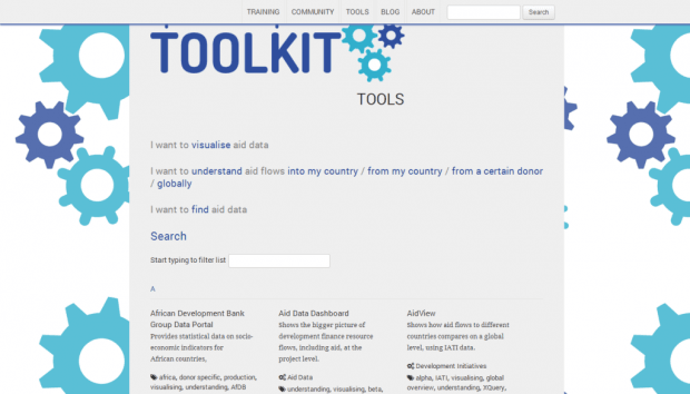 Фрагмент интерфейса сайта Open Development Toolkit