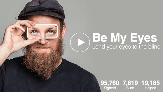 Фрагмент сайта Be My Eyes.