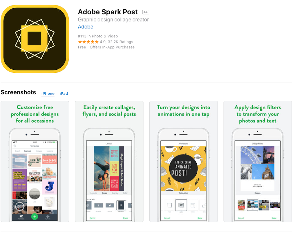 Adobe Spark Post - Я мобильный: приложения для создания анимации на смартфоне