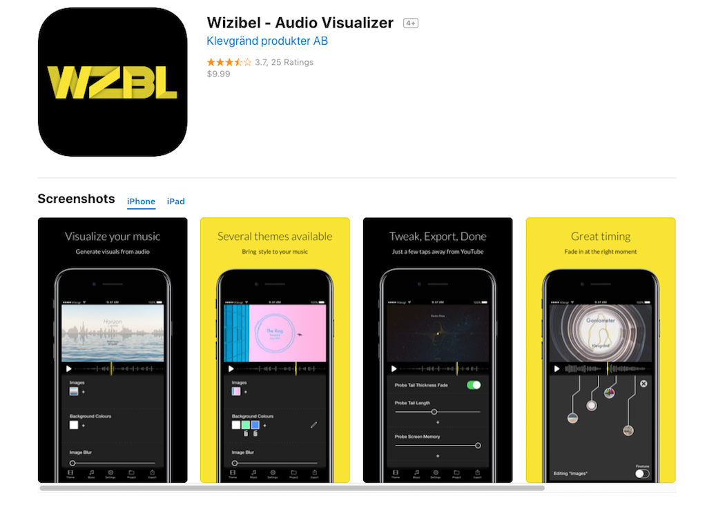 Wizibel Audio Visualizer - Я мобильный: приложения для создания анимации на смартфоне