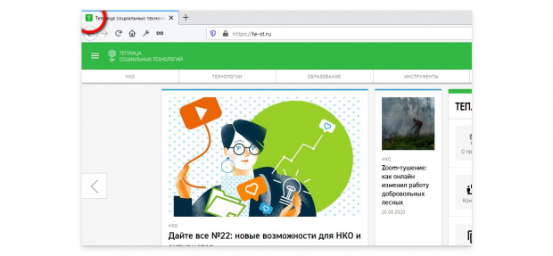 Как выглядит иконка в браузере. Скриншот сайта te-st.ru